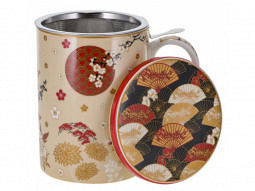 Porzellan Deckelbecher 'Kimono' 350 ml 