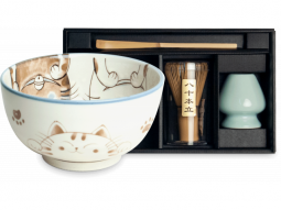   Matcha Set 'Aoi Neko' 4-teilig in Geschenkbox